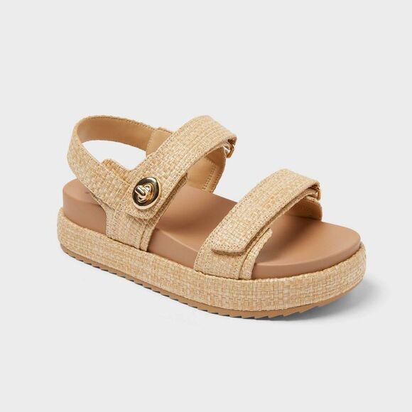 A New Day Shoes - A New Day - Women’s Tanner Sandals with Memory Foam Insole - A Tan